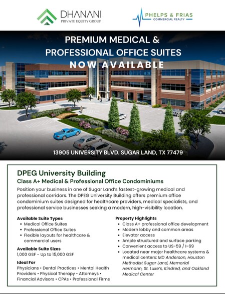 More Photos Of 13905 University Blvd, Sugar Land Medical For Sale