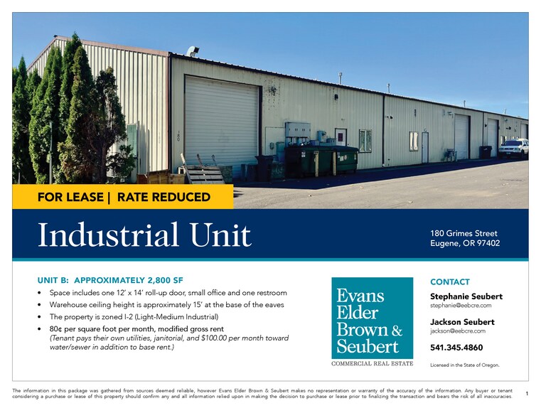 More Photos Of 180 Grimes St, Eugene Service For Lease