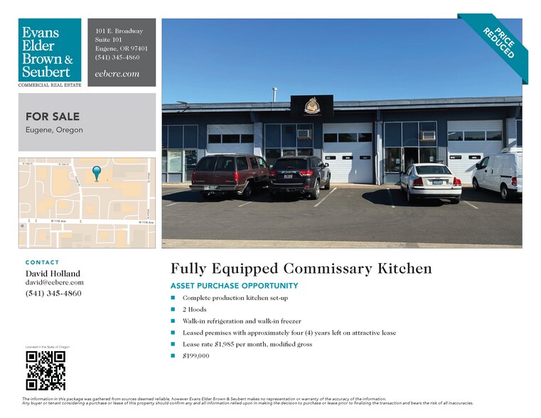 More Photos Of Commissary Kitchen, Eugene Industrial For Sale