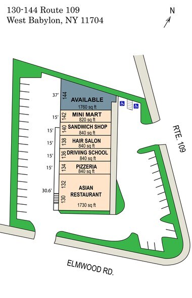Primary Photo Of 130-144 Route 109, West Babylon General Retail For Lease