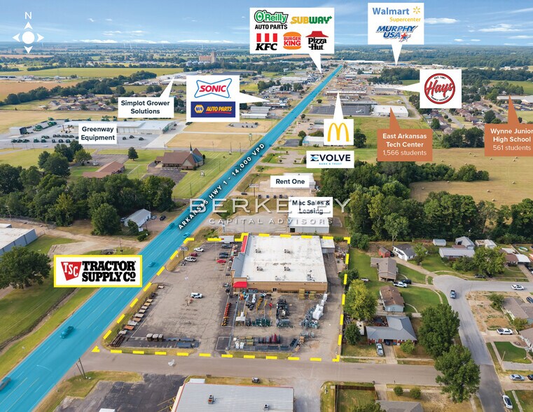 More Photos Of 1590 Falls Blvd N, Wynne General Retail For Sale