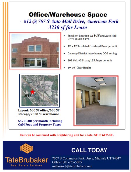 More Photos Of 767 S Auto Mall Dr, American Fork Warehouse For Lease