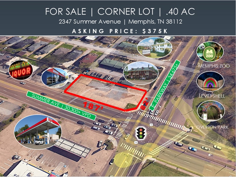 Primary Photo Of 2347 Summer Ave, Memphis Land For Sale