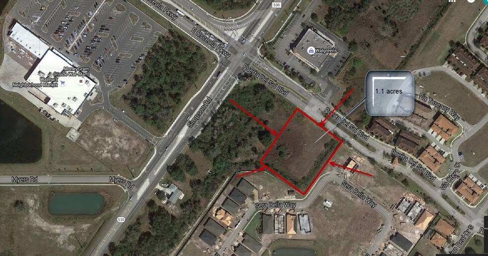 Primary Photo Of 1.1 Commercial Acres on Prime Corner., Kissimmee Land For Sale