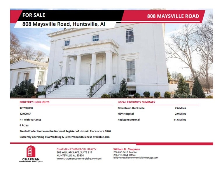Primary Photo Of 808 Maysville Rd NE, Huntsville Religious Facility For Sale