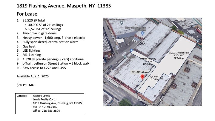 More Photos Of 1819 Flushing Ave, Ridgewood Warehouse For Lease