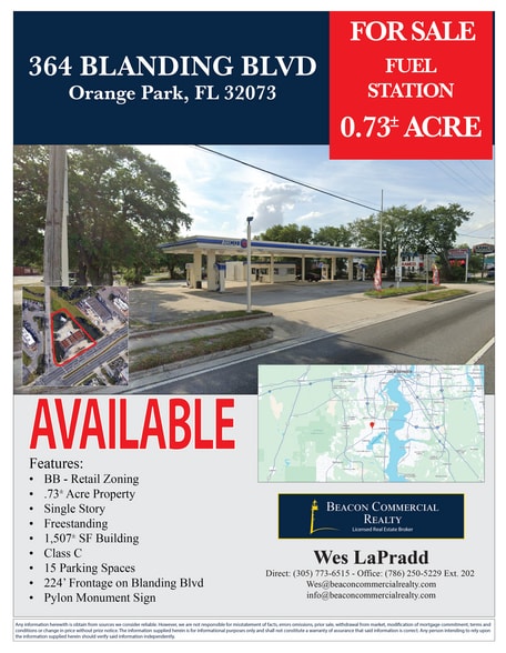 Primary Photo Of 364 Blanding Blvd, Orange Park Service Station For Sale