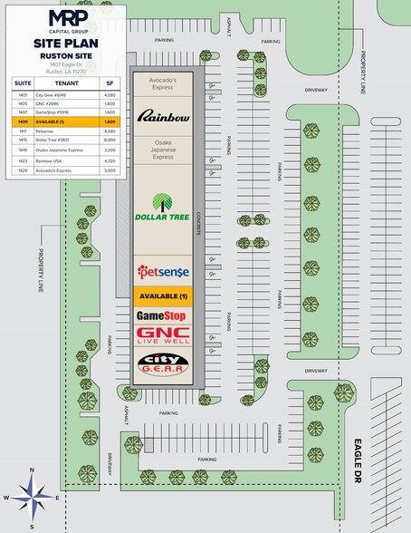 More Photos Of 1401-1425 Eagle Dr, Ruston General Retail For Lease