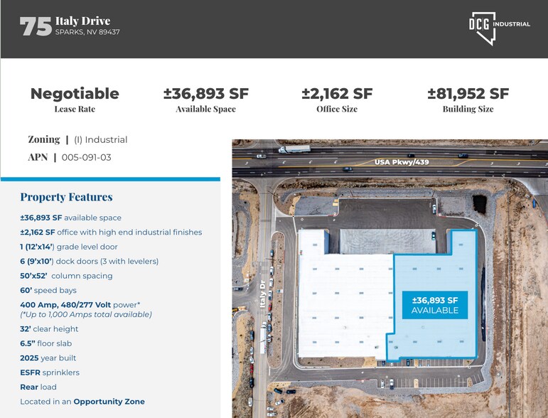 More Photos Of 75 Italy Drive, Sparks Industrial For Lease