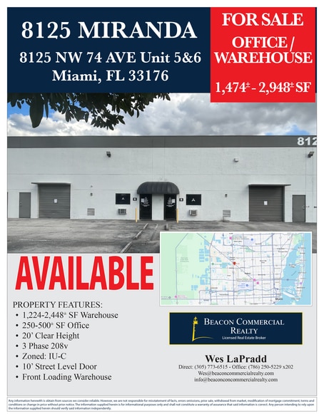 More Photos Of 8125 NW 74th Ave, Medley Warehouse For Sale