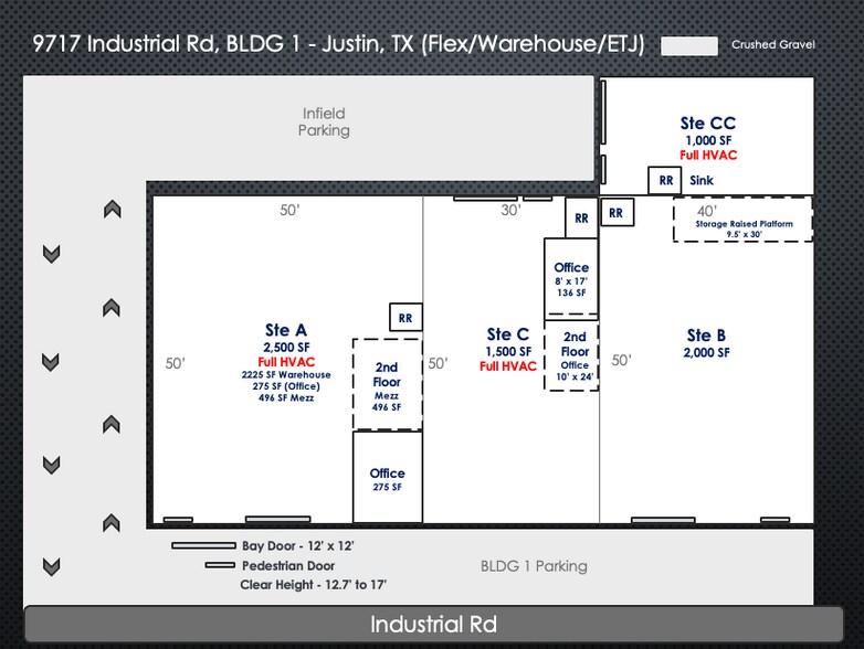 More Photos Of 9717 Industrial Rd, Justin Warehouse For Lease