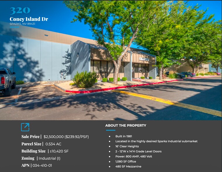 More Photos Of 320 Coney Island Dr, Sparks Warehouse For Sale