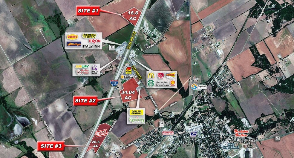 Primary Photo Of IH 35 & SH 34, Italy Land For Sale