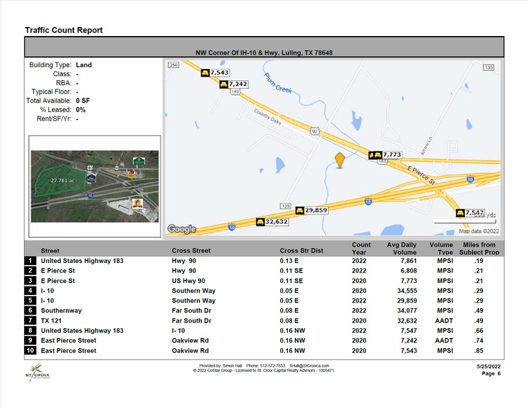 More Photos Of NW Corner Of IH-10 & Hwy 183, Luling Land For Sale