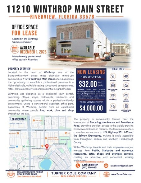More Photos Of 11210 Winthrop Main St, Riverview Office For Lease
