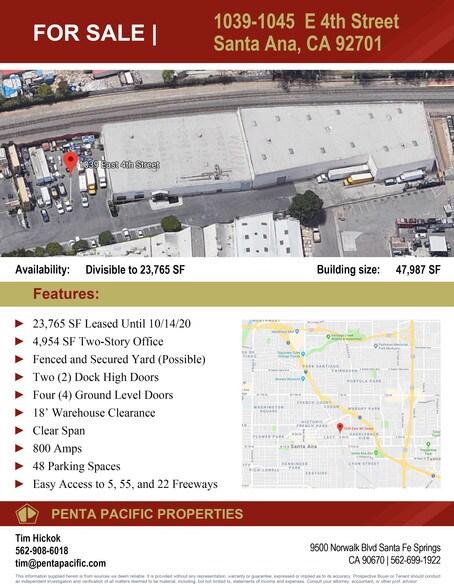 More Photos Of 1045 Ea 4th St, Santa Ana Warehouse For Sale