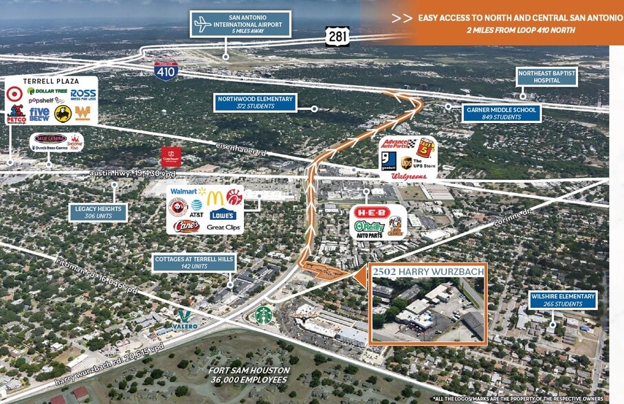 More Photos Of 2502 Harry Wurzbach Rd, San Antonio Flex For Sale