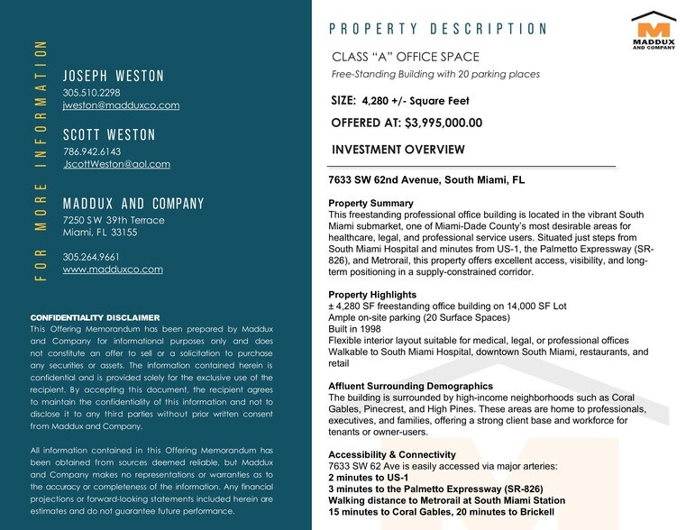 More Photos Of 7633 SW 62nd Ave, South Miami Medical For Sale