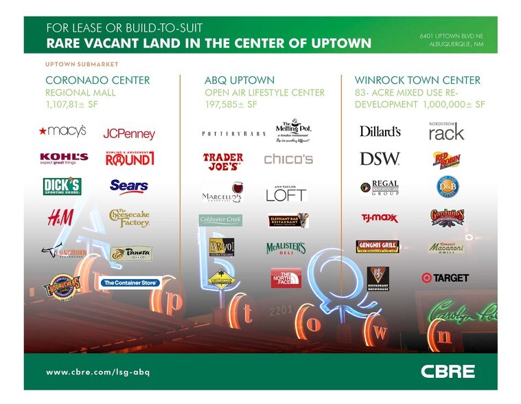 More Photos Of 6401 Uptown Blvd NE, Albuquerque Land For Lease