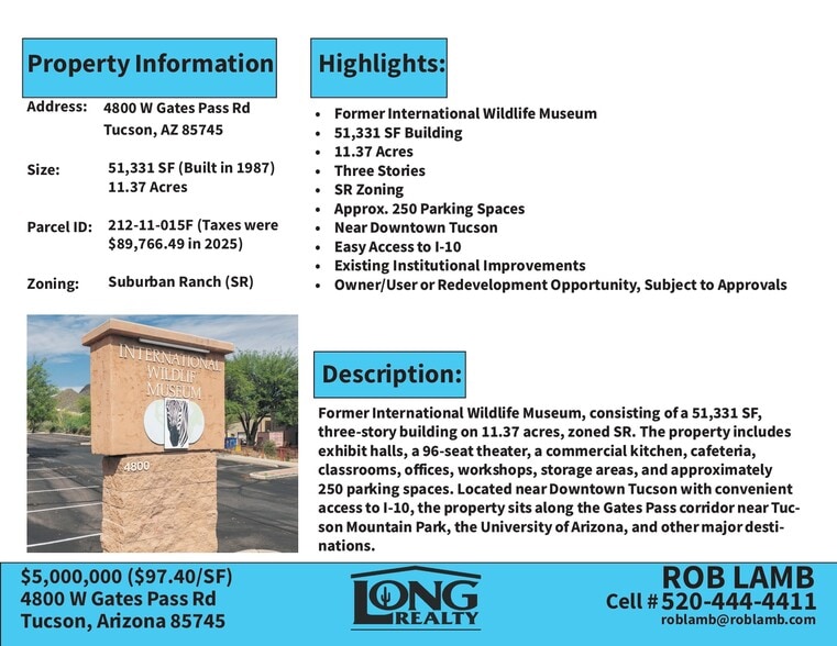 More Photos Of 4800 W Gates Pass Rd, Tucson Specialty For Sale