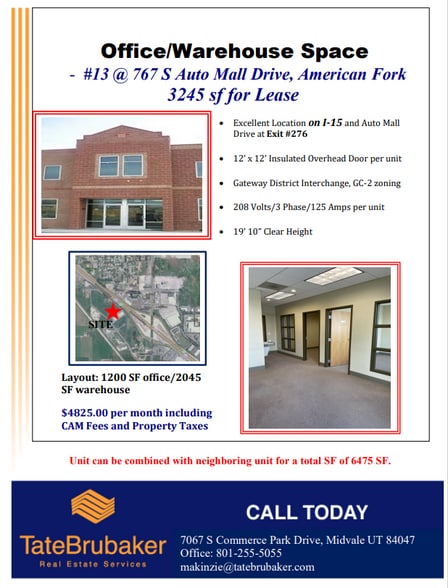 More Photos Of 767 S Auto Mall Dr, American Fork Warehouse For Lease