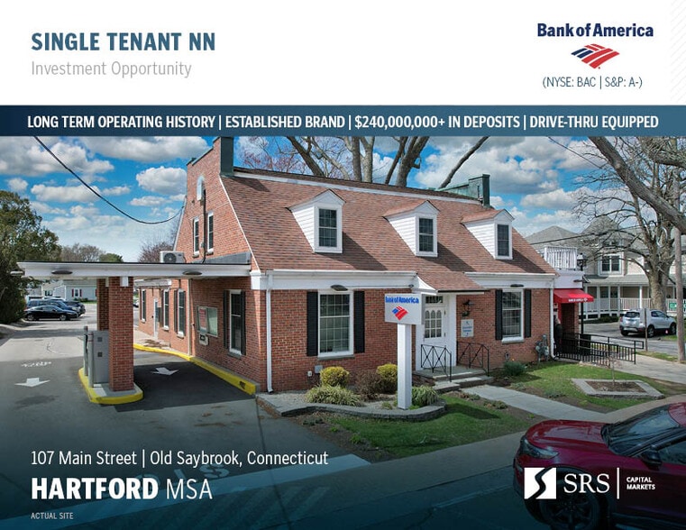 Primary Photo Of 107 Main St, Old Saybrook Bank For Sale