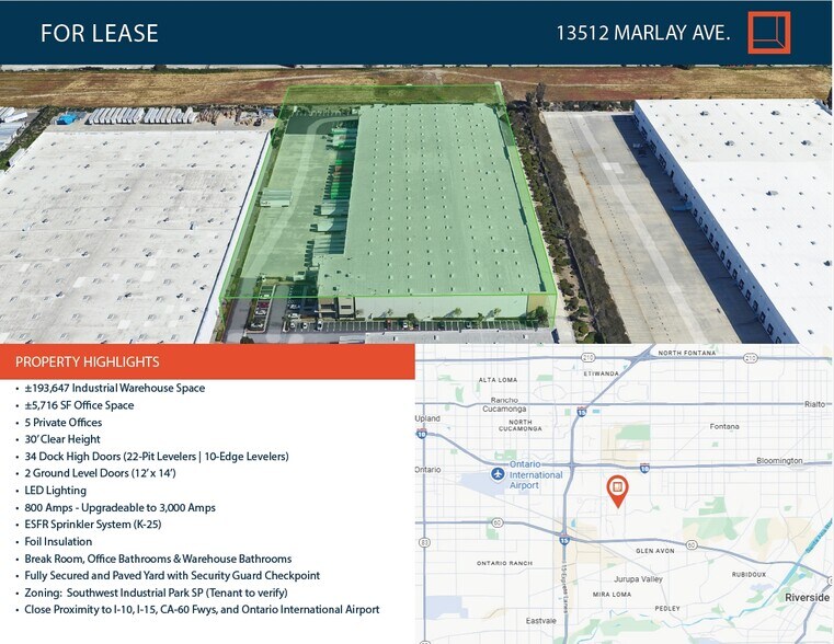 More Photos Of 13512 Marlay Ave, Fontana Warehouse For Lease