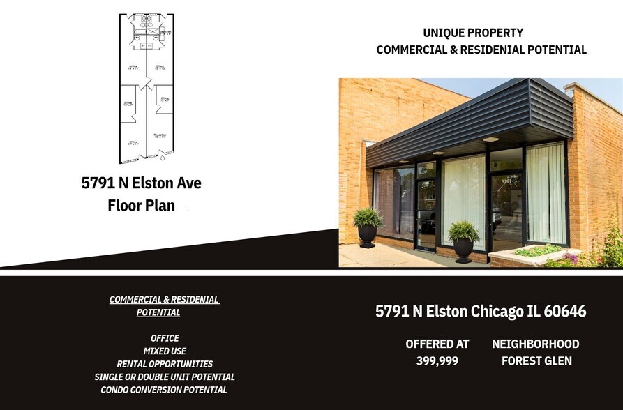 Primary Photo Of 5791 N Elston, Chicago Storefront Retail Office For Sale
