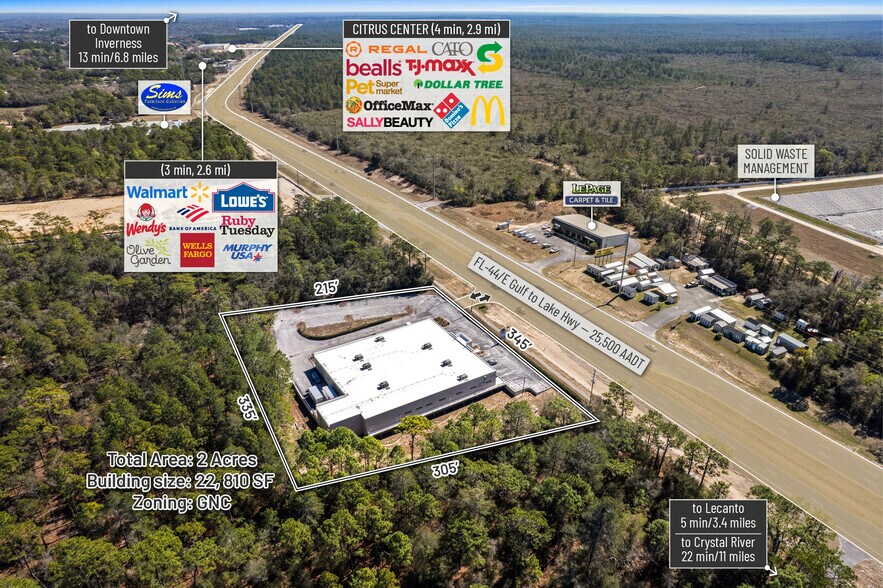 More Photos Of 97 W Gulf To Lake Hwy, Lecanto Freestanding For Sale