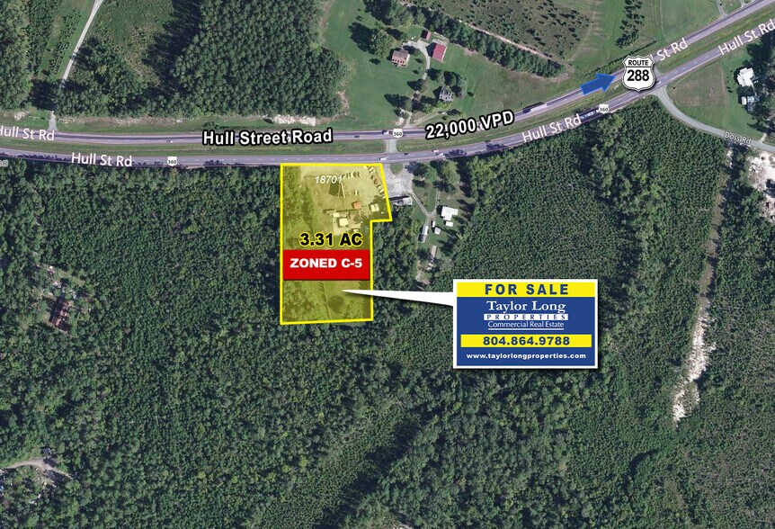 Primary Photo Of 18701 Hull Street Rd, Moseley Land For Sale
