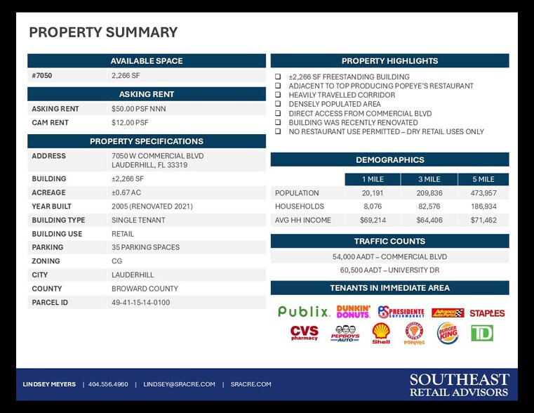 More Photos Of 7050 W Commercial Blvd, Lauderhill General Retail For Sale