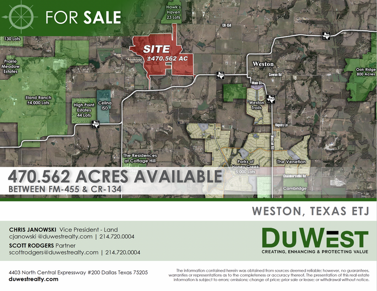 Primary Photo Of FM-455 & CR-134, Weston Land For Sale