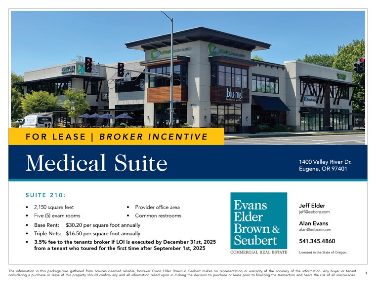 More Photos Of 1400 Valley River Dr, Eugene Medical For Lease