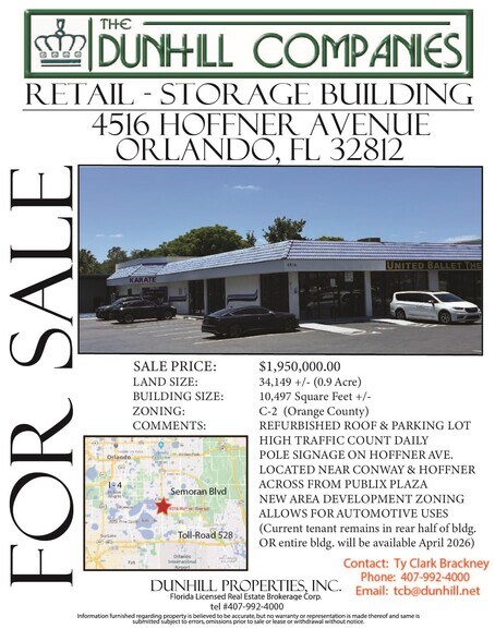 More Photos Of 4516 Hoffner Ave, Orlando Freestanding For Sale