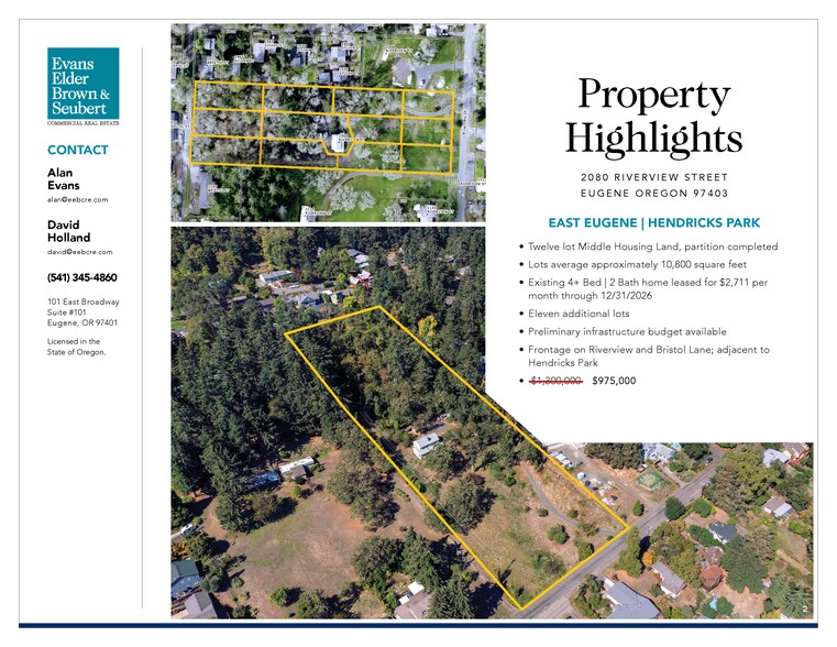 More Photos Of 2080 Riverview St, Eugene Land For Sale