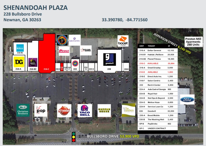 More Photos Of 216-230 Bullsboro Dr, Newnan Unknown For Lease