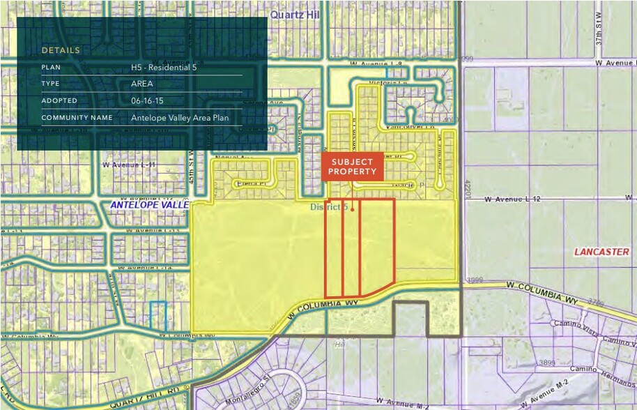 Primary Photo Of Columbia Way & 42nd St, Quartz Hill Land For Sale