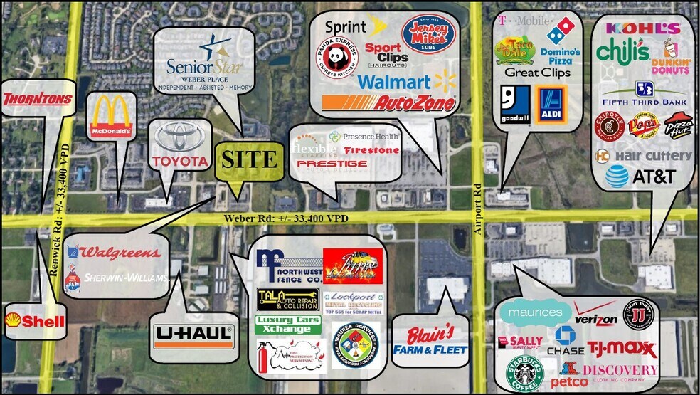 Primary Photo Of 632-648 S Weber Rd, Romeoville General Retail For Lease