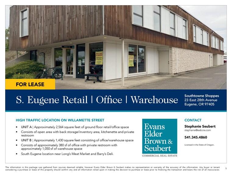 More Photos Of 23 E 28th Ave, Eugene Storefront Retail Office For Lease