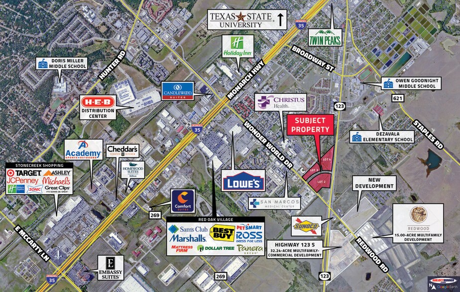 More Photos Of TX- 123 & Wonder World Dr, San Marcos Land For Sale