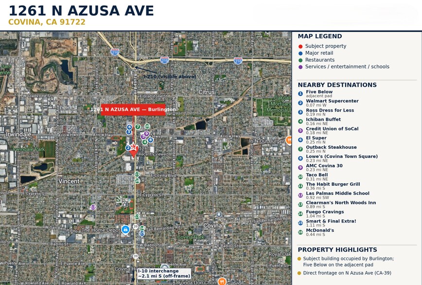 More Photos Of 1261 N Azusa Ave, Covina Storefront For Lease