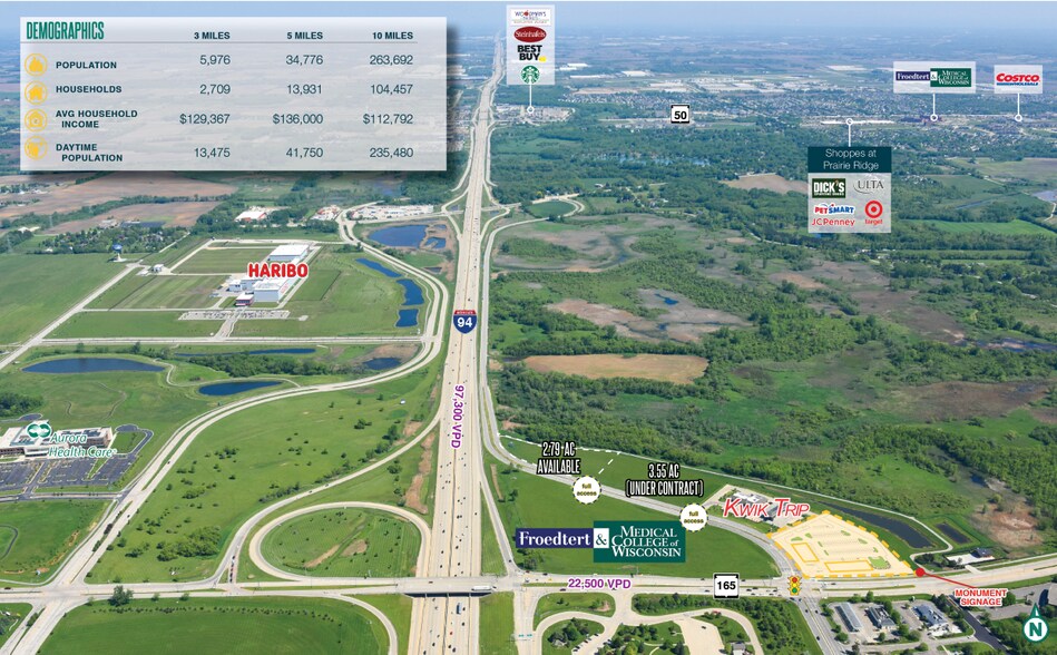 More Photos Of I-94 & Highway 165, Pleasant Prairie General Retail For Lease