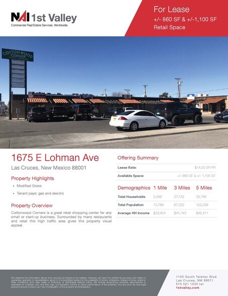 More Photos Of 1675 E Lohman Ave, Las Cruces Storefront For Lease