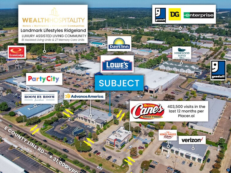 More Photos Of 920 E County Line Rd, Ridgeland Freestanding For Lease