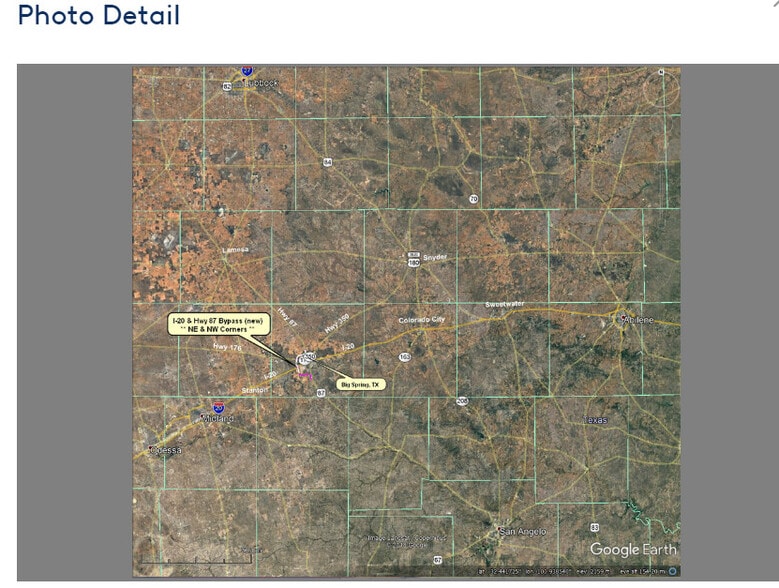 More Photos Of NEC of US HWY 87 & I-20, Big Spring Land For Lease