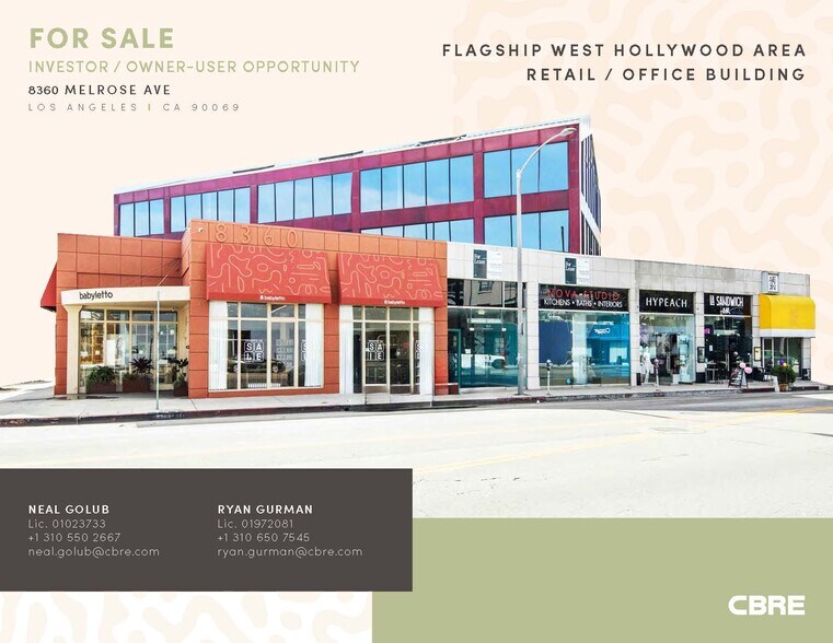 Primary Photo Of 8360 Melrose Ave, Los Angeles Storefront Retail Office For Sale
