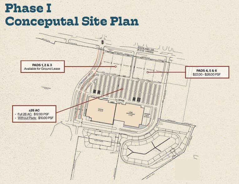 More Photos Of SWQ Hwy 105 & Club Dr, Montgomery Land For Lease