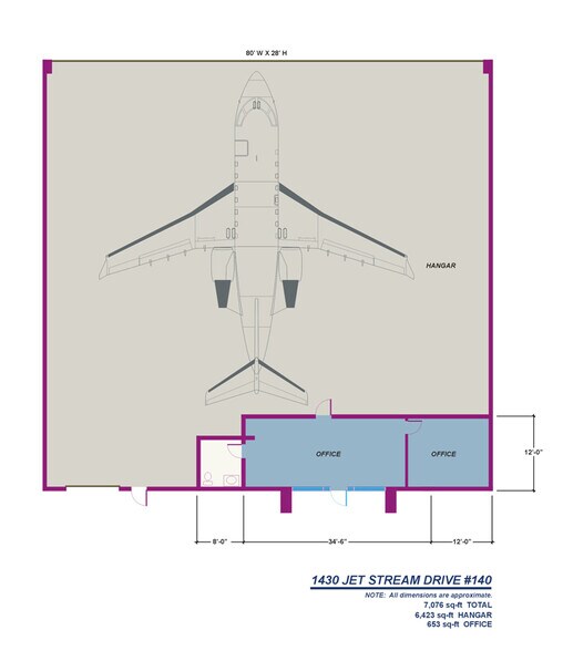More Photos Of 1430 Jet Stream Dr, Henderson Airplane Hangar For Lease
