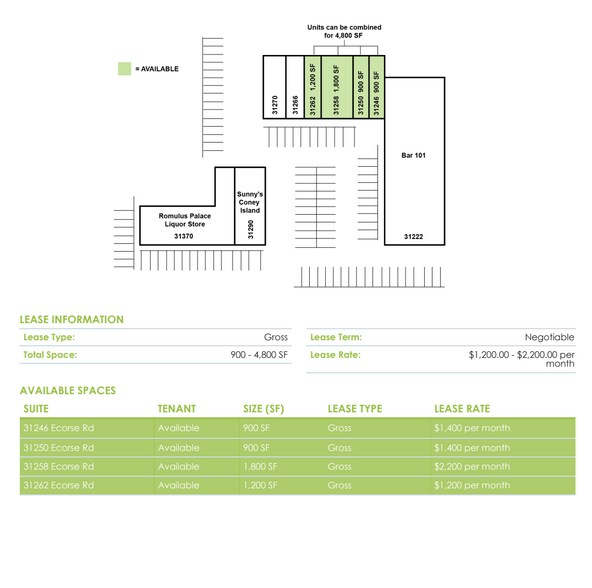 More Photos Of 31222-31270 Ecorse Rd, Romulus Freestanding For Lease
