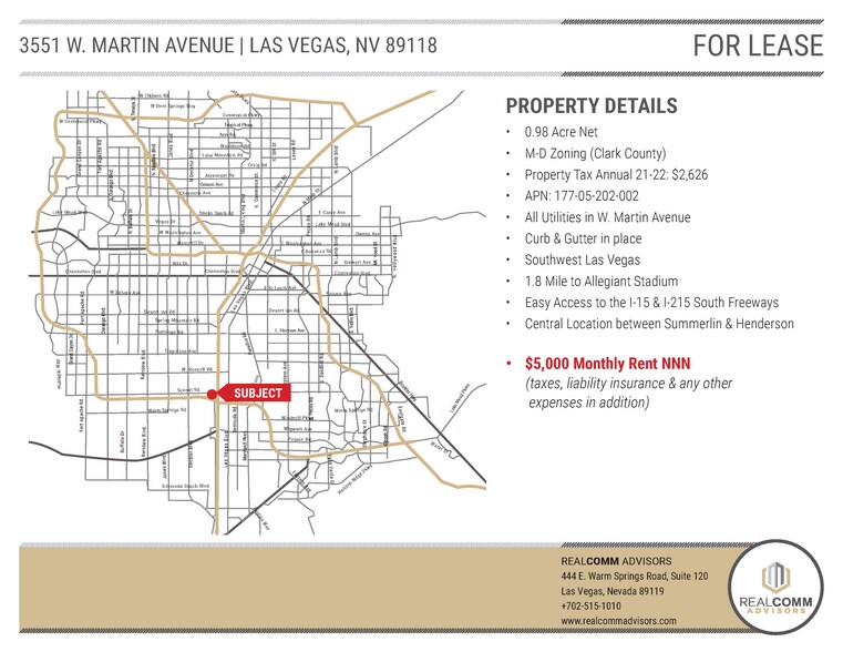 More Photos Of 3551 W. Martin Avenue, Las Vegas Land For Lease